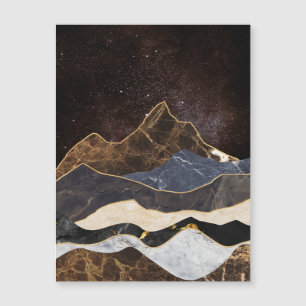 Montanhas abstrato Marble Sob Céu Estrelado