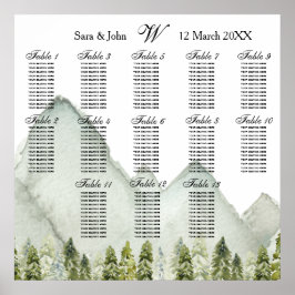 Montanhas acampando Poster do Plano de Assentament