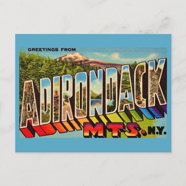 Montanhas Adirondack Cartão Postal Antigo (Frente)
