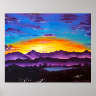 Montanhas "Arizona Sunset", Poster de Arte Cênica,
