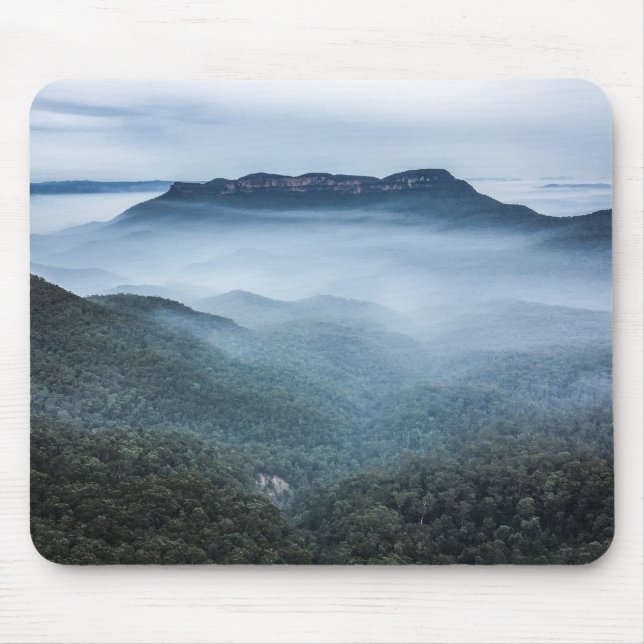 Montanhas azuis Mousepad da paisagem da névoa (Frente)