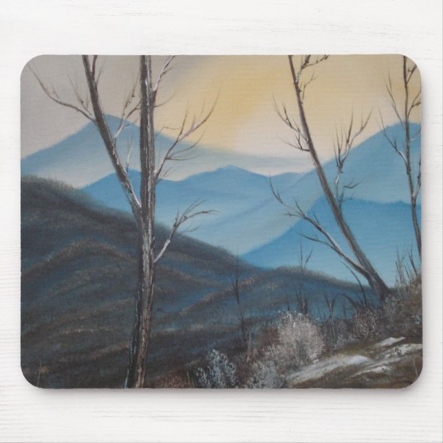 Montanhas azuis Mousepad do inverno (Frente)
