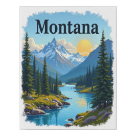 Montanhas Cênicas de Montana & Rivers Wall Art