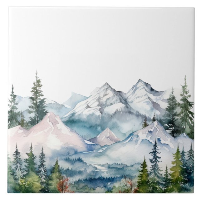 Montanhas de Aquarela Inverno (Frente)