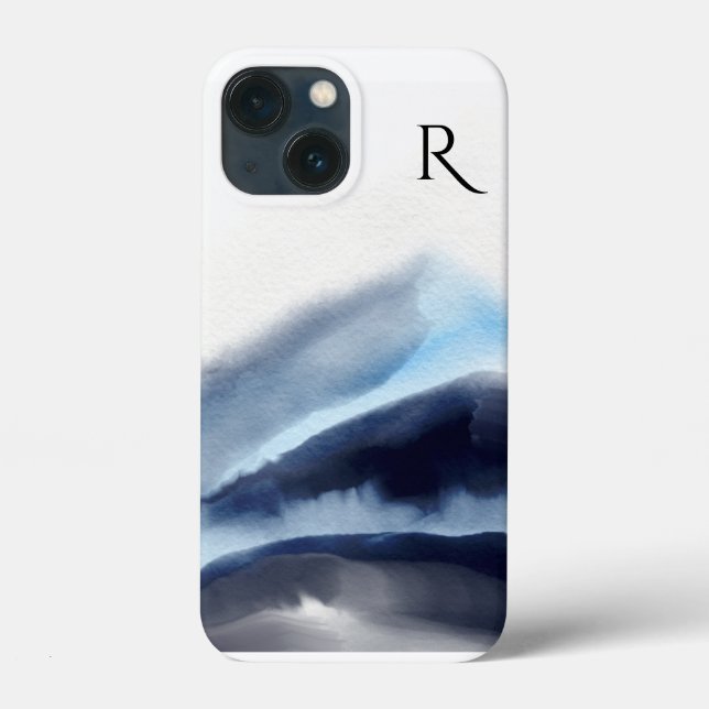 Montanhas de Cores Aquáticas com Pintura Monograma (Verso)