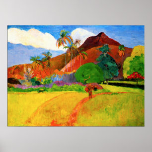 Montanhas de Gauguin no poster de Tahiti