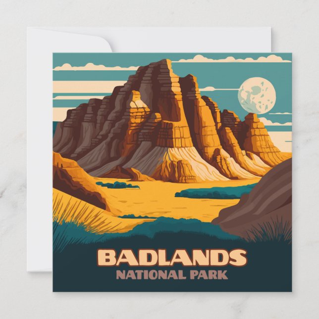 Montanhas do Parque Nacional das Badlands Retro (Frente)