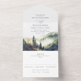 Montanhas Forest Fog Paisagem Noite Casamento