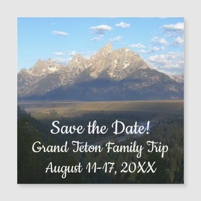 Montanhas Jackson Hole Grand Teton Salve a Data (Frente)