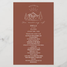 Montanhas Line Art Terracotta - Mão do Programa Ca