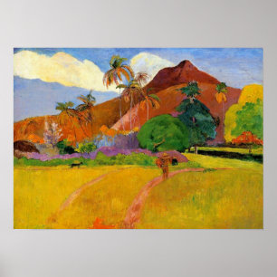 'Montanhas no Taiti' - Impressão Paul Gauguin