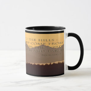 montanhas olímpicas com 121:1 do salmo - caneca 2