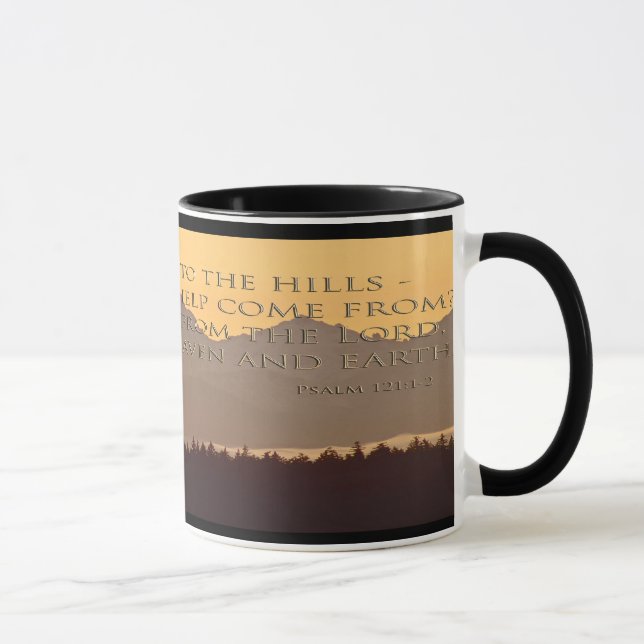 montanhas olímpicas com 121:1 do salmo - caneca 2 (Direita)