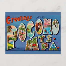 Montanhas Pocono Cartão Postal Antigo