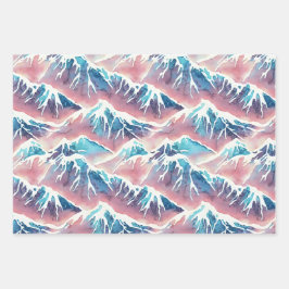 Montanhas Retro Snowy Pastel