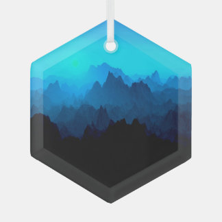 Montanhas Rustic Rugged Blue Jagged Suncatcher