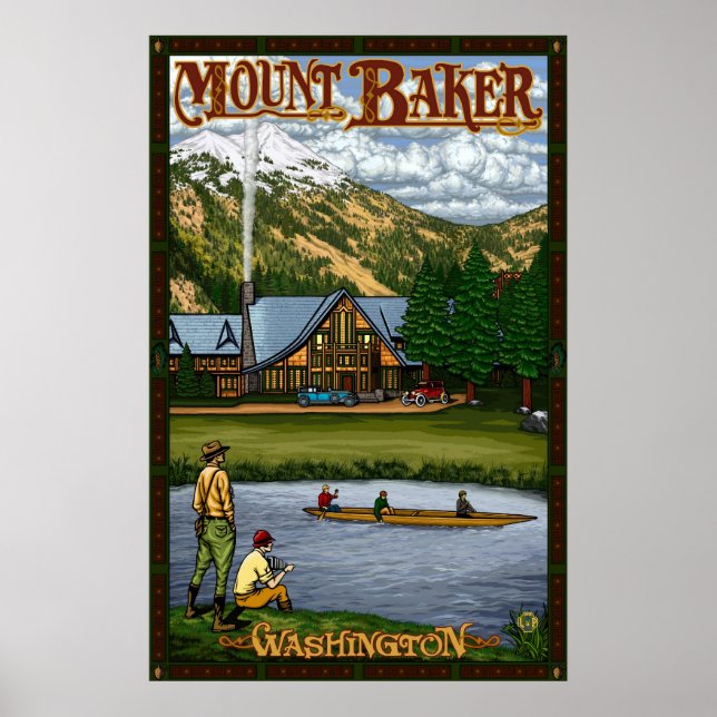 Montar Lodge Baker - Poster de viagens em Cascata  (Frente)