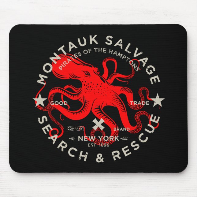 Montauk Salvage Co. Octopus Mouse Pad (Frente)