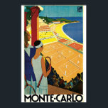 Monte-Carlo Art Deco Tennis Poster<br><div class="desc">Stilish Monte-Carlo poster made by great artist Roger Broders, in a beautiful Art-Deco style depicts a couple of tennis players looking a tennis court. In front the beach of Monte-carlo. Great for decoration</div>