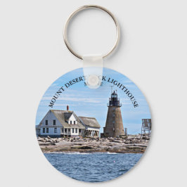 Monte Desert Rock Lighthouse, Maine Round Chaveiro