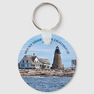 Monte Desert Rock Lighthouse, Maine Round Chaveiro