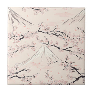 Monte Fuji com Flores de Cerejeira – Japonês (1)