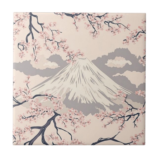 Monte Fuji com Flores de Cerejeira – Japonês (2) (Frente)