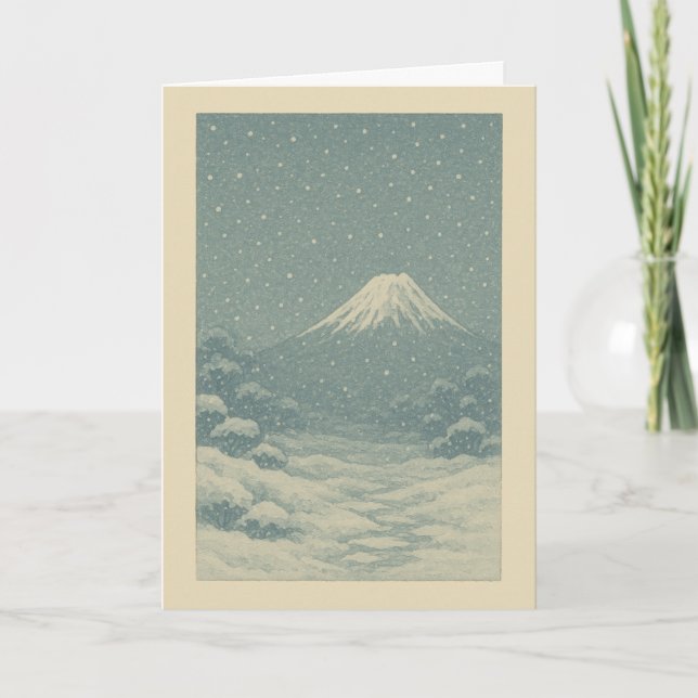 Monte Fuji no inverno - Cartão de Natal (Frente)
