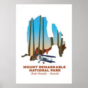 Monte poster de viagens notável do sul da Austrá