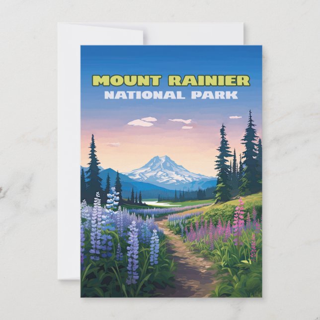 Monte Rainier National Park Washington Retro (Frente)