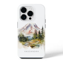 Monte Rainier Watercolor Scenery