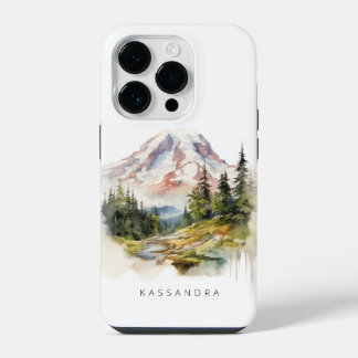 Monte Rainier Watercolor Scenery