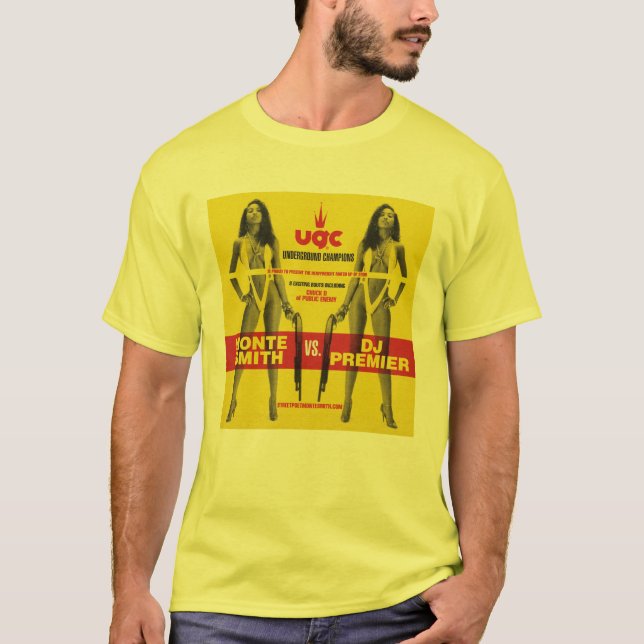 Monte Smith contra a camisa amarela de DJ Premier (Frente)