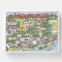 Montecito - Sinal de Caixa de Madeira do Mapa