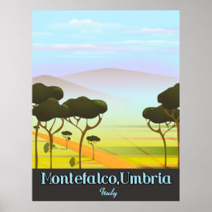 Montefalco, Umbria itália poster de viagens