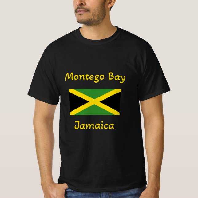 Montego Bay Jamaica - Camisa de bandeira jamaicana (Frente)
