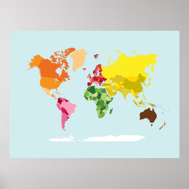 Montessori World Map Wall Art Impressão (Frente)