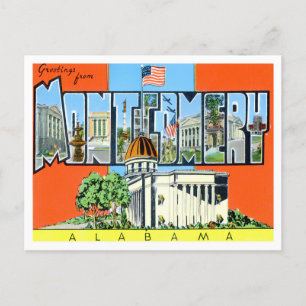 Montgomery, Alabama Vintage Big Letters Cartão