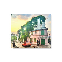 Montmartre Canvas Print com 2CV