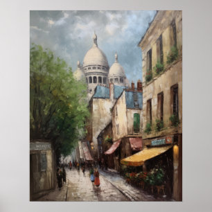 Montmartre France Landscape Art Impressão Poster