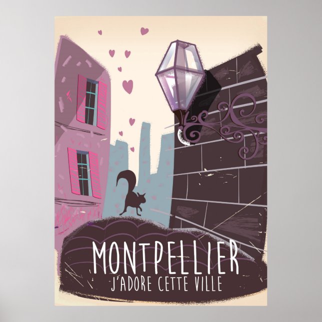 Montpellier poster de viagens da cidade de França (Frente)