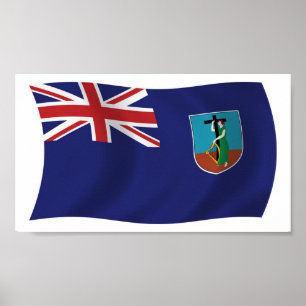 Montserrat Flag Poster Impressão