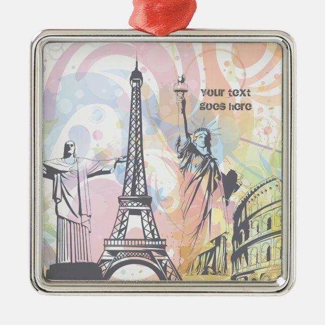 Monumentos do ornamento personalizado mundial (Frente)