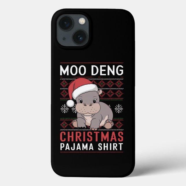 Moo Deng Natal Pajama Matando Família (Verso)