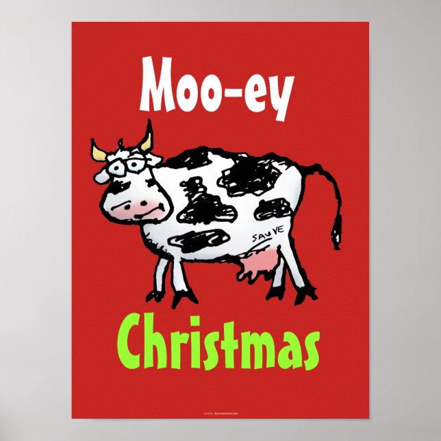 Moo-ey Natal Engraçado Poster (Frente)