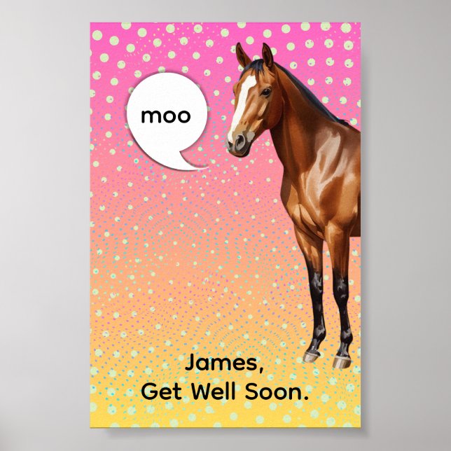 moo get well horse poster (Frente)