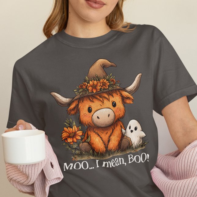 Moo I Mean Boo Highland Cow Halloween Ghost (Criador carregado)