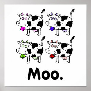 MOO. Impressão bonito da vaca