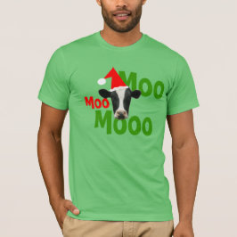 Moo Moo Papais noeis de Natal Vaca Camisa