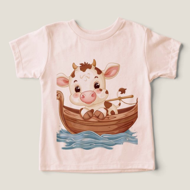 Moo Snuggles Bebê Vaca Tee (Design frontal)